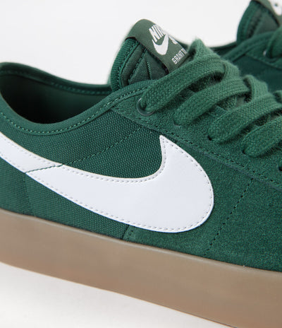 Nike SB Blazer Low Pro GT QS Shoes - Fir / White - Fir - Gum Light Brown