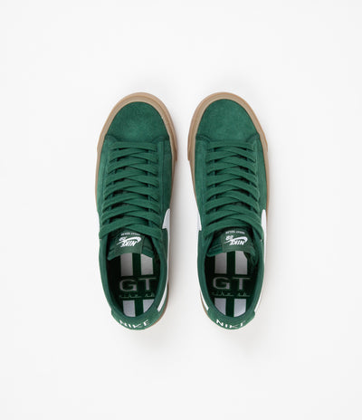 Nike SB Blazer Low Pro GT QS Shoes - Fir / White - Fir - Gum Light Brown