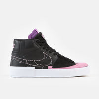 Nike SB Blazer Mid Edge Shoes - Black / Pink Rise - White - Purple Nebula thumbnail