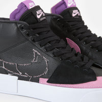 Nike SB Blazer Mid Edge Shoes - Black / Pink Rise - White - Purple Nebula thumbnail