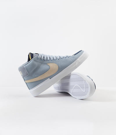 Nike SB Blazer Mid Edge Shoes - Obsidian Mist / Fossil - Obsidian Mist