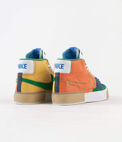 Nike SB Blazer Mid Edge Shoes - Safety Orange / Lucky Green