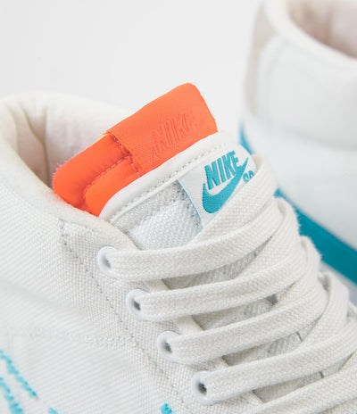 Nike SB Blazer Mid Edge Shoes - Summit White / Oracle Aqua - Summit White