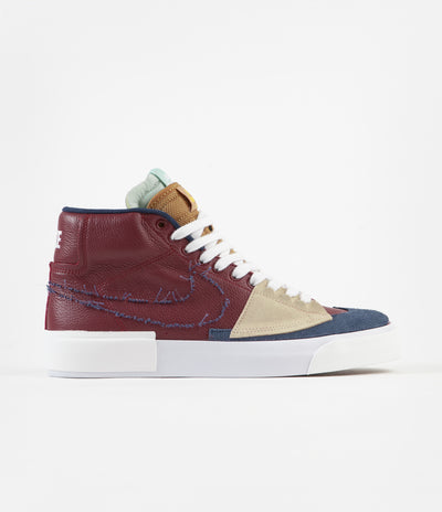 Nike SB Blazer Mid Edge Shoes - Team Red / Navy - Light Dew - Summit White