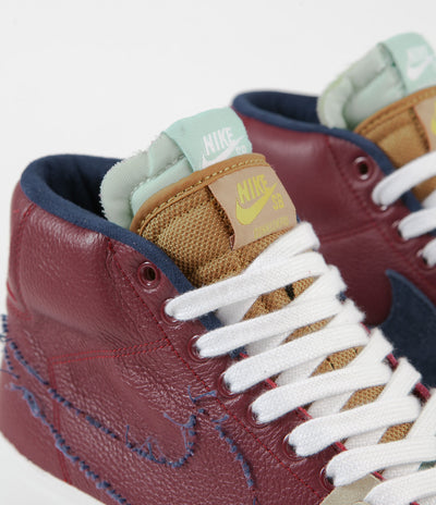 Nike SB Blazer Mid Edge Shoes - Team Red / Navy - Light Dew - Summit White