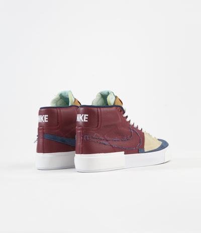 Nike SB Blazer Mid Edge Shoes - Team Red / Navy - Light Dew - Summit White