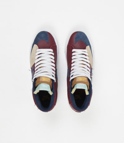 Nike SB Blazer Mid Edge Shoes - Team Red / Navy - Light Dew - Summit White