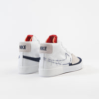 Nike SB Blazer Mid Edge Shoes - White / Midnight Navy - University Red thumbnail