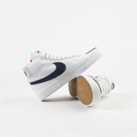 Nike SB Blazer Mid Edge Shoes - White / Midnight Navy - University Red thumbnail
