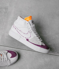 Nike SB Blazer Mid Edge Shoes - White / Viotech - White