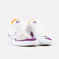 Nike SB Blazer Mid Edge Shoes - White / Viotech - White thumbnail