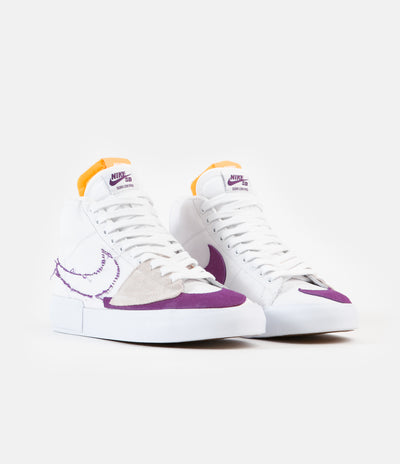 Nike SB Blazer Mid Edge Shoes - White / Viotech - White