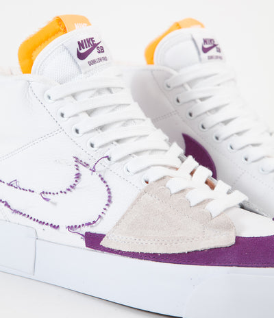 Nike SB Blazer Mid Edge Shoes - White / Viotech - White