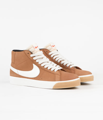 Nike SB Blazer Mid Orange Label Shoes - Dark Russet / Sail - Dark Russet - Black