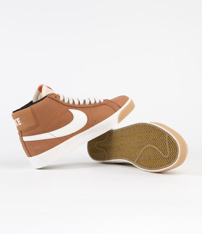 Nike SB Blazer Mid Orange Label Shoes - Dark Russet / Sail - Dark Russet - Black