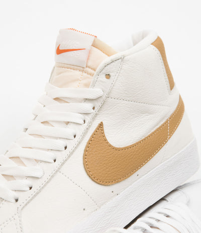 Nike SB Blazer Mid Orange Label Shoes - White / Light Cognac - White - White