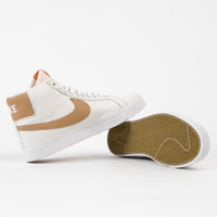 Nike SB Blazer Mid Orange Label Shoes - White / Light Cognac - White - White thumbnail