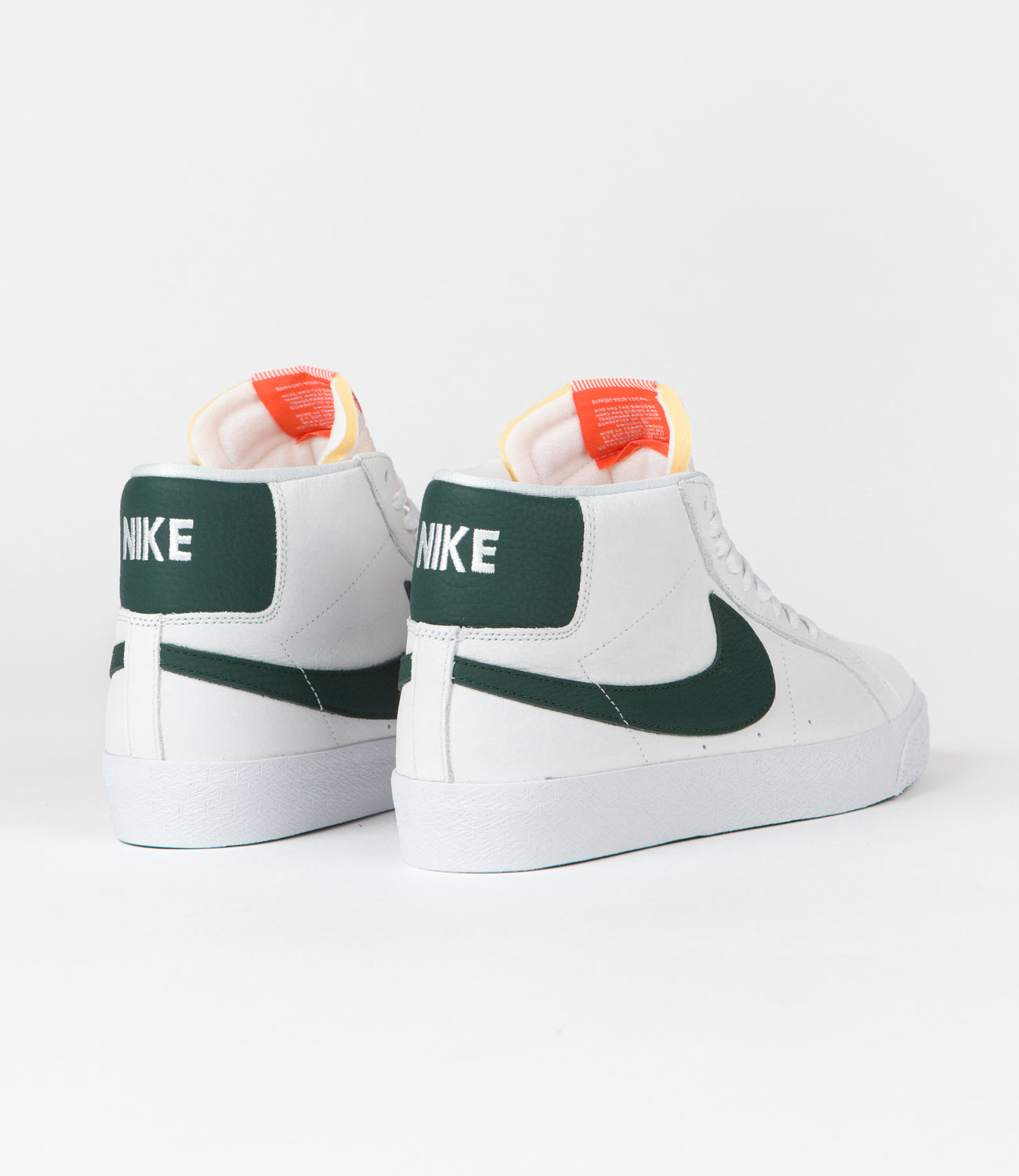 Nike SB Blazer Mid Orange Label Shoes White Pro Green White Pr Flatspot