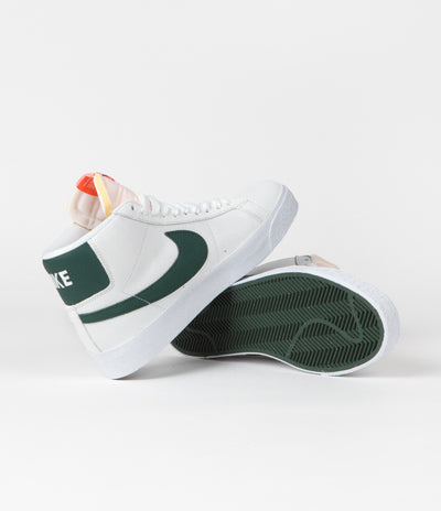 Nike SB Blazer Mid Orange Label Shoes - White / Pro Green - White - Pro Green