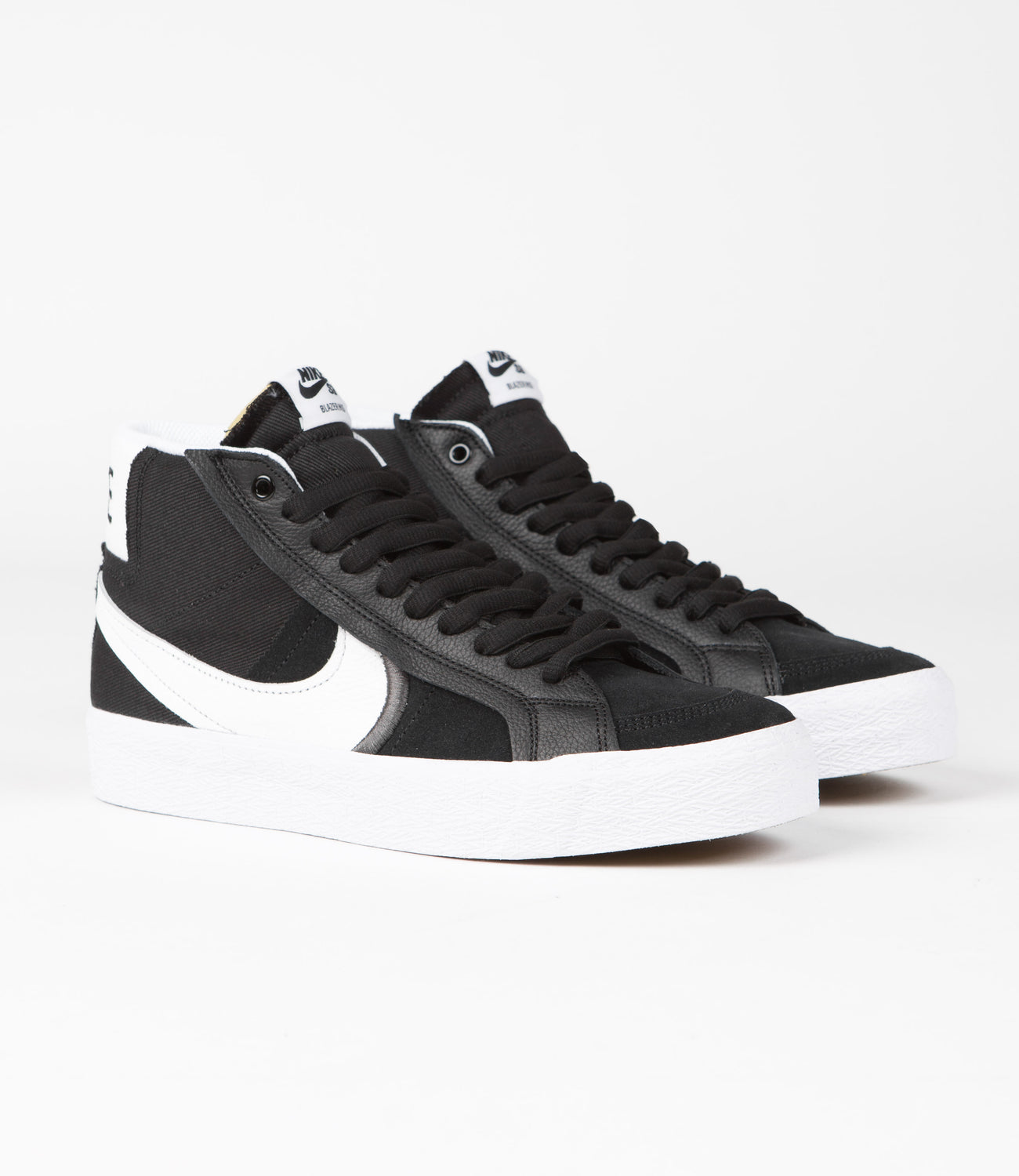 Nike SB Blazer Mid Premium Plus Shoes - Black / White | Flatspot