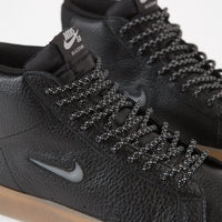 Nike SB Blazer Mid Premium Shoes - Black / White - Black - Gum Light Brown thumbnail