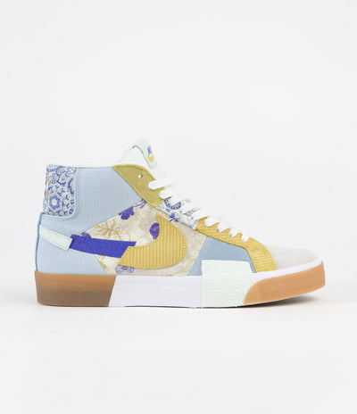 Nike SB Blazer Mid Premium Shoes - Boarder Blue / Racer Blue - Celery