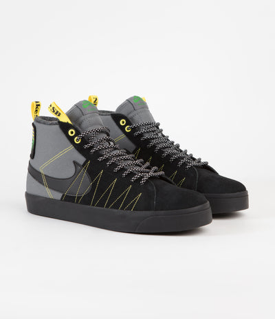 Nike SB Blazer Mid Premium Shoes - Cool Grey / Black - White - Yellow Strike