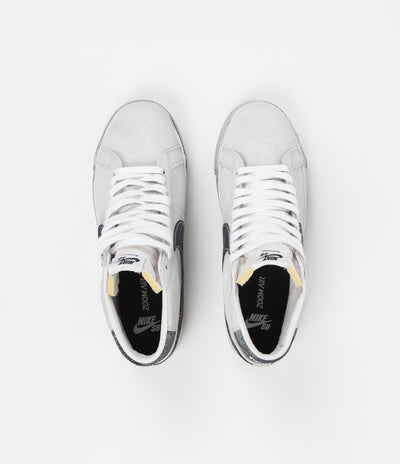 Nike SB Blazer Mid Premium Shoes - Grey Fog / Black - White