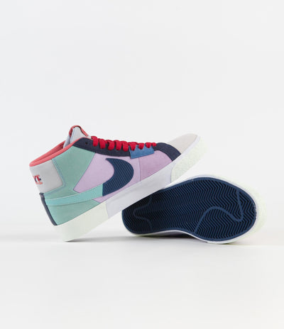 Nike SB Blazer Mid Mosaic Shoes - Lilac / Court Blue - Copa - Dutch Blue
