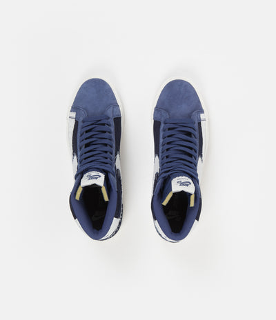 Nike SB Blazer Mid Premium Shoes - Mystic Navy / Sail - Sail - Gum Light Brown