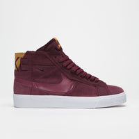 Nike SB Blazer Mid Premium Shoes - Night Maroon / Rosewood - Night Maroon - White thumbnail