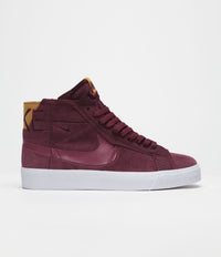 Nike SB Blazer Mid Premium Shoes - Night Maroon / Rosewood - Night Maroon - White