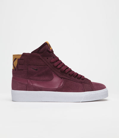 Nike SB Blazer Mid Premium Shoes - Night Maroon / Rosewood - Night Maroon - White