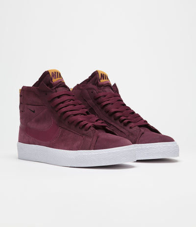 Nike SB Blazer Mid Premium Shoes - Night Maroon / Rosewood - Night Maroon - White