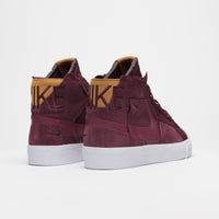Nike SB Blazer Mid Premium Shoes - Night Maroon / Rosewood - Night Maroon - White thumbnail