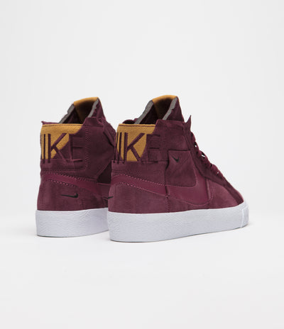 Nike SB Blazer Mid Premium Shoes - Night Maroon / Rosewood - Night Maroon - White