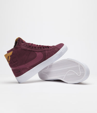 Nike SB Blazer Mid Premium Shoes - Night Maroon / Rosewood - Night Maroon - White