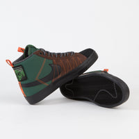 Nike SB Blazer Mid Premium Shoes - Noble Green / Black - White - Safety Orange thumbnail