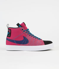 Nike SB Blazer Mid Premium Shoes - Rush Pink / Deep Royal Blue - Laser Blue