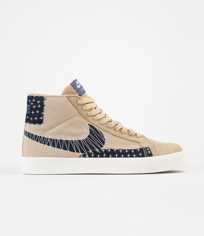 Nike SB Blazer Mid Premium Shoes - Sesame / Mystic Navy - Sail - Gum Light Brown