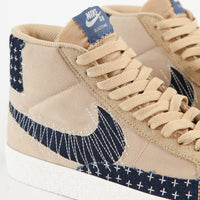 Nike SB Blazer Mid Premium Shoes - Sesame / Mystic Navy - Sail - Gum Light Brown thumbnail