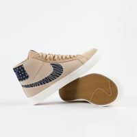 Nike SB Blazer Mid Premium Shoes - Sesame / Mystic Navy - Sail - Gum Light Brown thumbnail