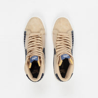 Nike SB Blazer Mid Premium Shoes - Sesame / Mystic Navy - Sail - Gum Light Brown thumbnail