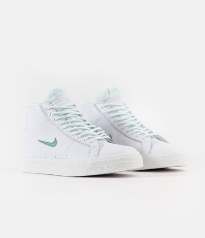 Nike SB Blazer Mid Premium Shoes - White / Glacier Ice - White - Summit White
