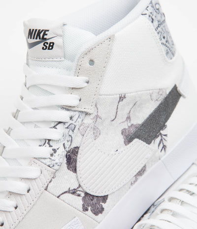 Nike SB Blazer Mid Premium Shoes - White / Smoke Grey - White - Pure Platinum