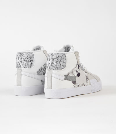 Nike SB Blazer Mid Premium Shoes - White / Smoke Grey - White - Pure Platinum
