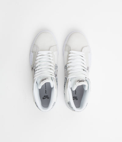 Nike SB Blazer Mid Premium Shoes - White / Smoke Grey - White - Pure Platinum