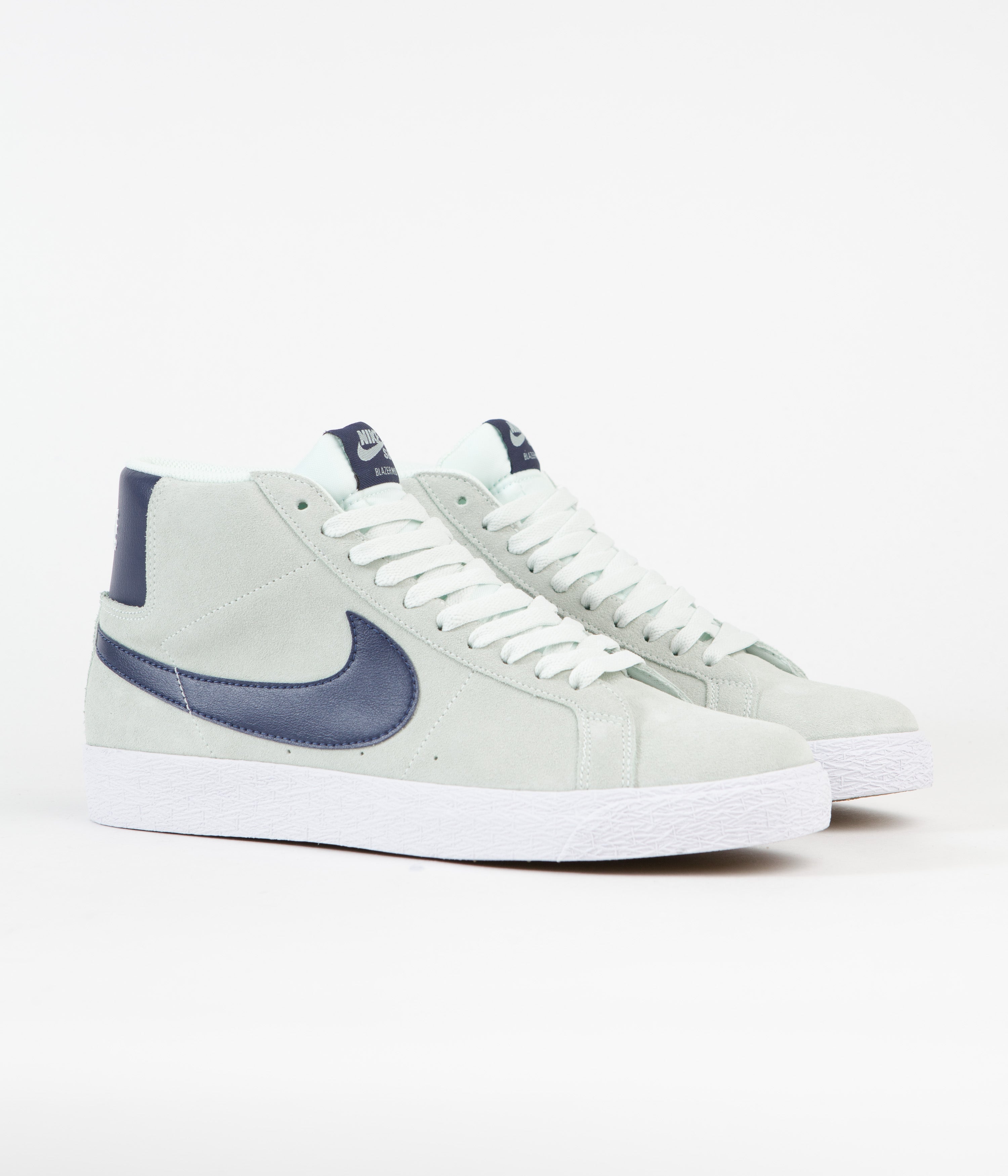 Nike SB Blazer Mid Shoes - Barely Green / Navy - Barely Green - White | Flatspot