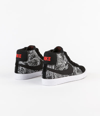 Nike SB Blazer Mid Shoes -  Black / Black - White - Max Orange