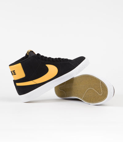 Nike SB Blazer Mid Shoes - Black / University Gold - Black - White